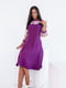 Платье А-силуэта фиолетовое в цветочный принт | 6108721 | фото 4