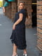 Сукня А-силуету чорна в горошок | 6108835 | фото 4