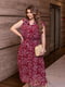 Платье А-силуэта бордовое в цветочный принт | 6108906 | фото 2