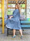 Сукня А-силуету блакитна в квітковий принт | 6108647 | фото 3