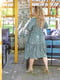Сукня А-силуету кольору хакі в квітковий принт | 6108648 | фото 3