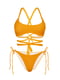 Оранжевый раздельный купальник: бюстгальтер со шнуровкой и трусы на завязках | 6110705 | фото 3