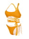 Оранжевый раздельный купальник: бюстгальтер со шнуровкой и трусы на завязках | 6110705 | фото 4