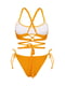Оранжевый раздельный купальник: бюстгальтер со шнуровкой и трусы на завязках | 6110705 | фото 5