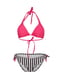 Роздільний купальник: рожевий бюстгальтер та біло-чорні труси в смужку | 6110683 | фото 3