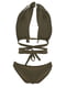 Купальник раздельный цвета хаки: бюстгальтер на завязках и трусы | 6110749 | фото 4