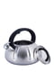 Чайник із нержавіючої сталі із свистком, чорною ручкою та скляною кришкою (3 л) | 6111819 | фото 3