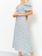 Платье А-силуэта мятного цвета в цветочный принт | 6114638 | фото 2