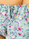 Платье А-силуэта мятного цвета в цветочный принт | 6114638 | фото 4