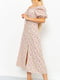 Платье А-силуэта пудрового цвета в цветочный принт | 6114639 | фото 2