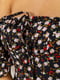Сукня А-силуету чорна в квітковий принт | 6114642 | фото 6
