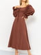 Платье А-силуэта коричневое | 6114643 | фото 3