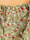 Платье А-силуэта оливкового цвета в цветочный принт | 6114670 | фото 4