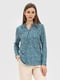Блуза бирюзового цвета в цветочный принт | 6115501 | фото 2