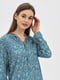 Блуза бірюзового кольору в квітковий принт | 6115501 | фото 4