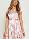 Платье А-силуэта розовое с цветочным принтом | 6117867 | фото 2