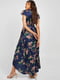 Сукня А-силуету синя з квітковим принтом | 6118059 | фото 3