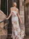 Сукня А-силуету молочного кольору в квітковий принт | 6119841 | фото 4