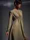 Сукня А-силуету кольору хакі | 6119881 | фото 2