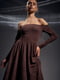 Сукня А-силуету шоколадного кольору | 6119917 | фото 2