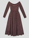Платье А-силуэта шоколадного цвета | 6119917 | фото 7
