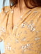 Платье А-силуэта бежевое с цветочным принтом | 6122046 | фото 6