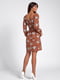 Сукня А-силуету коричнева з квітковим принтом | 6122055 | фото 3