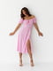 Платье А-силуэта розовое с принтом | 6122192 | фото 3
