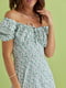 Платье А-силуэта фисташкового цвета с цветочным принтом | 6122196 | фото 4