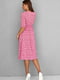 Платье А-силуэта розовое с цветочным принтом | 6122212 | фото 2