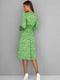 Сукня А-силуету зелена з квітковим принтом | 6122215 | фото 2