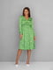 Сукня А-силуету зелена з квітковим принтом | 6122215 | фото 3