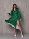 Сукня А-силуету зелена з геометричним принтом | 6122336 | фото 3