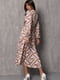 Платье А-силуэта бежевое с геометрическим принтом | 6122337 | фото 2