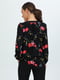 Блуза чорна з квітковим принтом | 5922397 | фото 2