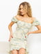 Сукня А-силуету кольору хакі в квітковий принт | 6125528 | фото 2
