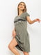 Сукня домашня оливкового кольору з принтом | 6128785 | фото 3