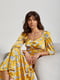 Платье А-силуэта желтое в цветочный принт | 6129653 | фото 4
