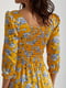 Платье А-силуэта желтое в цветочный принт | 6129653 | фото 5