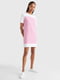 Платье-футболка бело-розовое в полоску | 6130941 | фото 2