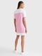 Платье-футболка бело-розовое в полоску | 6130941 | фото 3