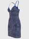 Платье домашнее синее в принт | 6130963 | фото 3