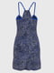 Платье домашнее синее в принт | 6130963 | фото 5