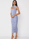 Сукня блакитна з вирізом та драпіруванням | 6082112 | фото 2