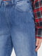 Темно-голубые джинсы-мом с разрезами | 6133199 | фото 6