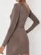 Платье-мини серо-коричневое | 6133368 | фото 2