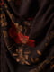 Платье коричневое с цветочным принтом и драпировкой | 6133492 | фото 5