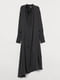 Чорна сукня із візерункового атласу з драпірованим коміром | 6133505 | фото 4