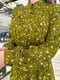 Платье А-силуэта цвета хаки с цветочным принтом | 6167969 | фото 4
