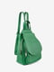 Рюкзак зелений шкіряний | 6193688 | фото 2